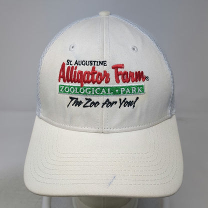 New Era Baseball Cap White M St Augustine Alligator Farm Mesh Fitted Hat 39THIRTY