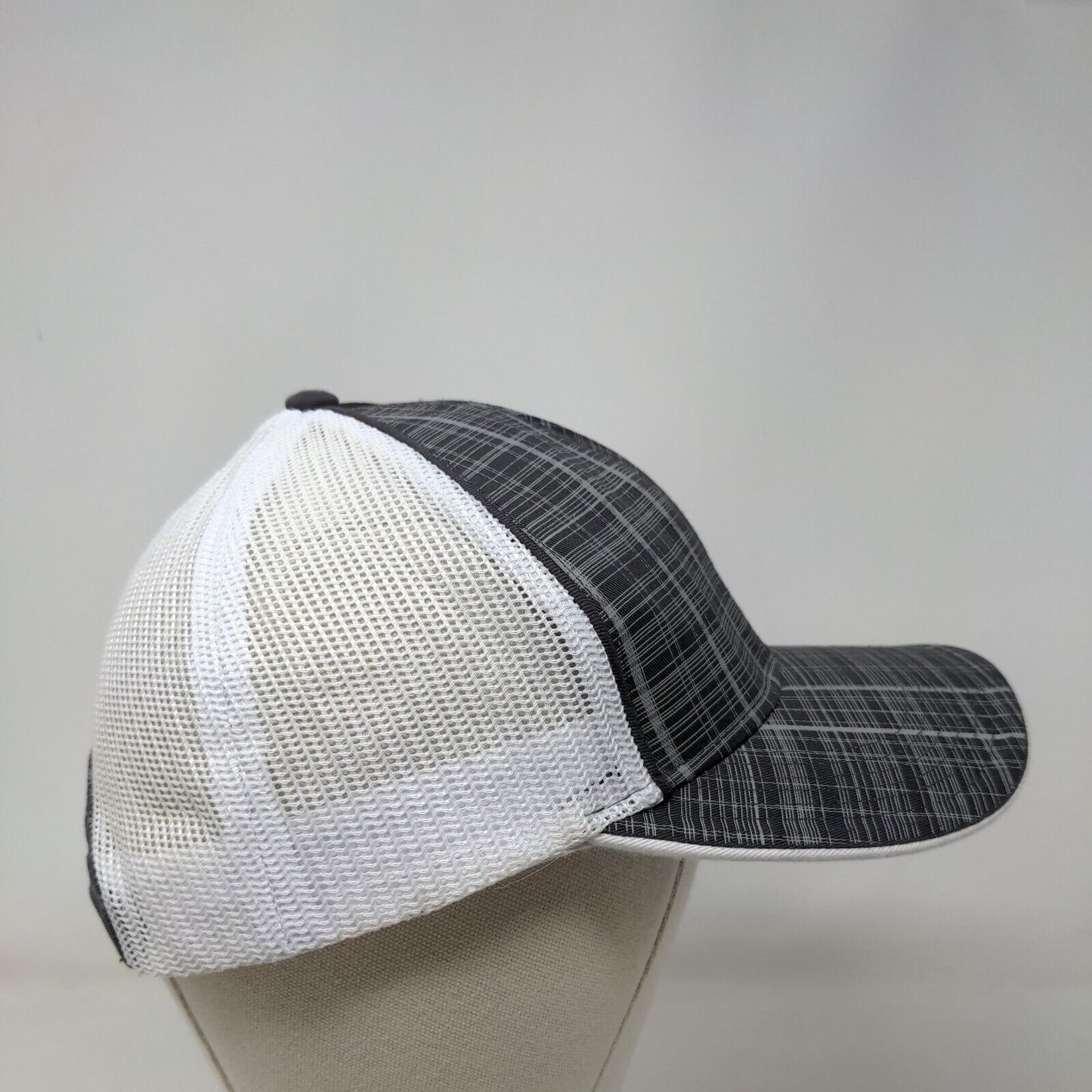 Red Cardinal Snapback Mesh Back Trucker Hat Gray OSFM Embroidered Plaid