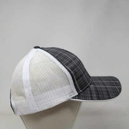 Red Cardinal Snapback Mesh Back Trucker Hat Gray OSFM Embroidered Plaid