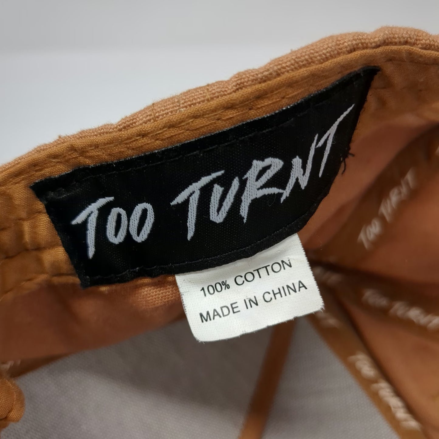 Too Turnt Trucker Brown Hat One Size Livin Script White Rope Snapback Cotton