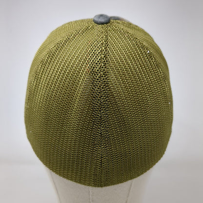 Top Down Restoration Fitted Mesh Back Trucker Hat Camo One Size Flexfit