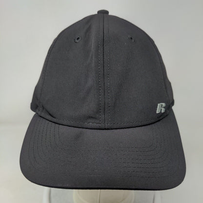 Russell Fitted Hat Black One Size Embroidered Breathable Vented Holes
