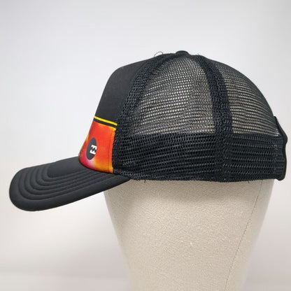 Billabong Trucker Hat Black One Size Tie-Dye Rainbow Stripe Mesh Snapback