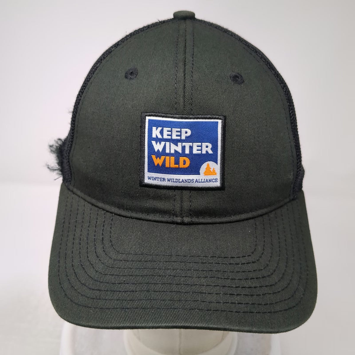 Winter Wildlands Alliance Trucker Hat Black One Size Mesh Back Snapback Patch