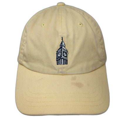 London Fog Baseball Cap Yellow One Size Big Ben Embroidery Cotton Strapback Hat
