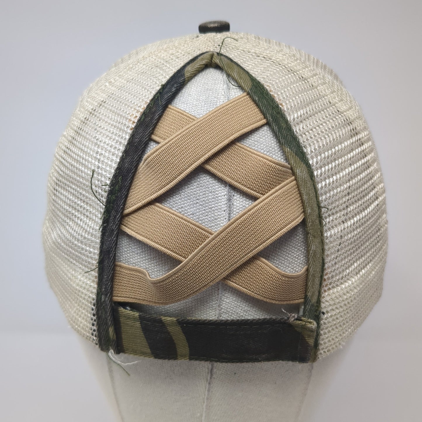 Unbranded Ponytail Back Trucker Hat Multicolor OS Adjustable Mesh Distressed