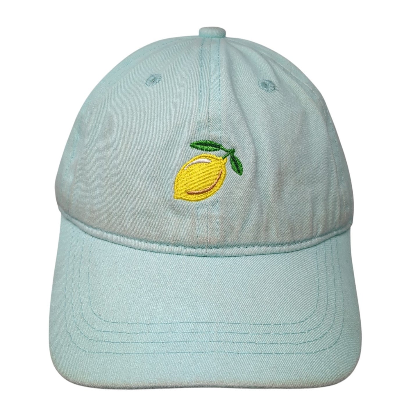 Lemon Slideback Hat Blue One Size Adjustable Embroidered Vent Holes