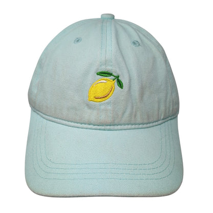 Lemon Slideback Hat Blue One Size Adjustable Embroidered Vent Holes