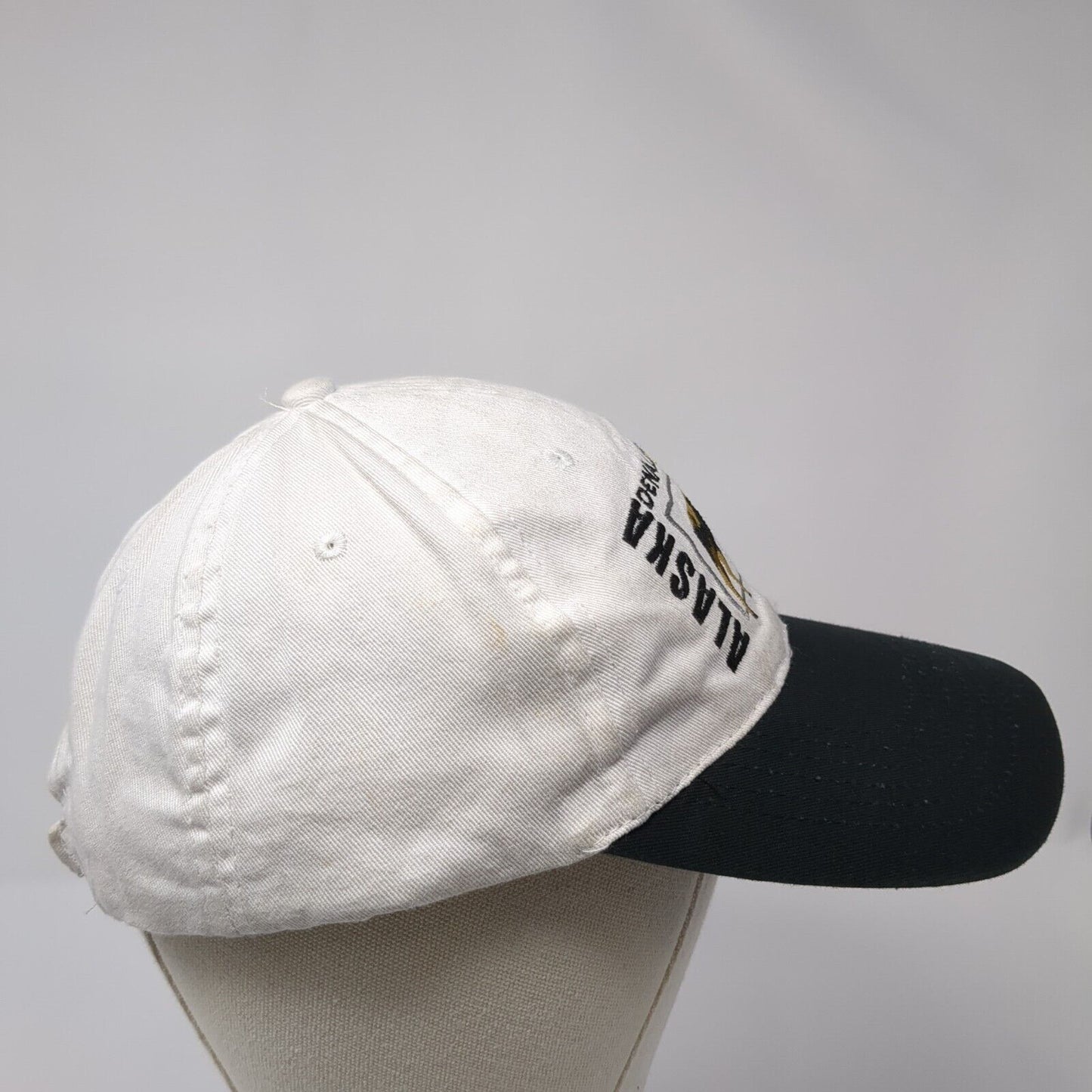 Alaska Denali Strapback Hat White One Size Adjustable Embroidered Cotton