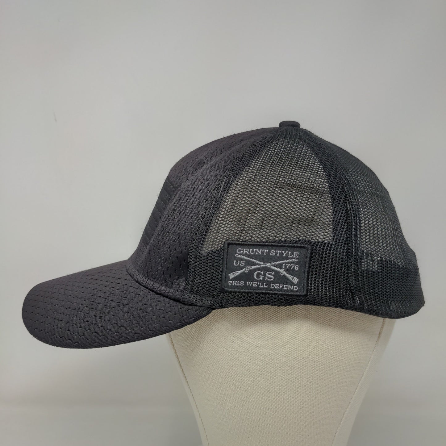 Grunt Style Men's Stretchy Hat Black Embroidered American Flag This We'll Defend