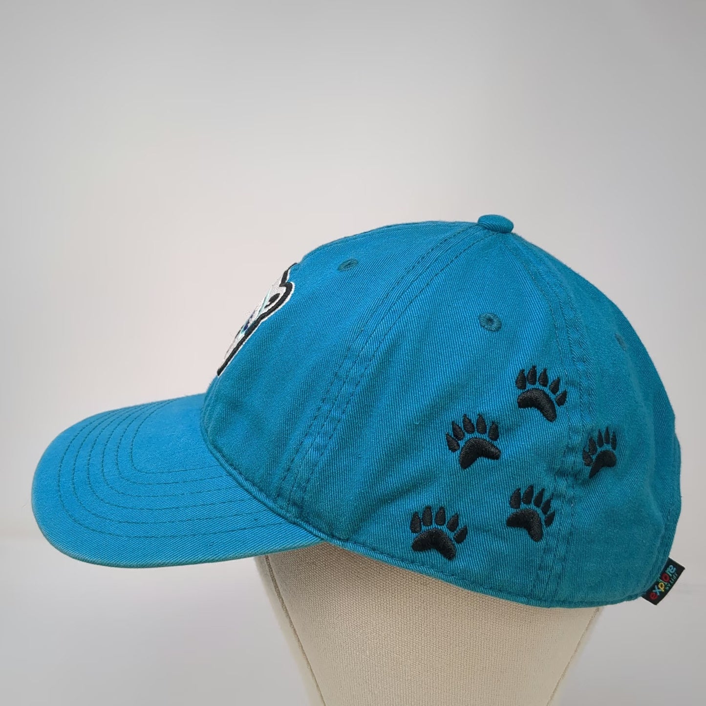 Explore by Lids Blue Baseball Cap One Size Polar Bear Ski Goggles Paw Prints Hat