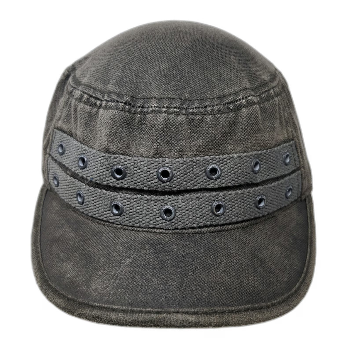 Converse One Star Army Cap Gray XL Decorative Bands Metal Eyelets Cadet Hat