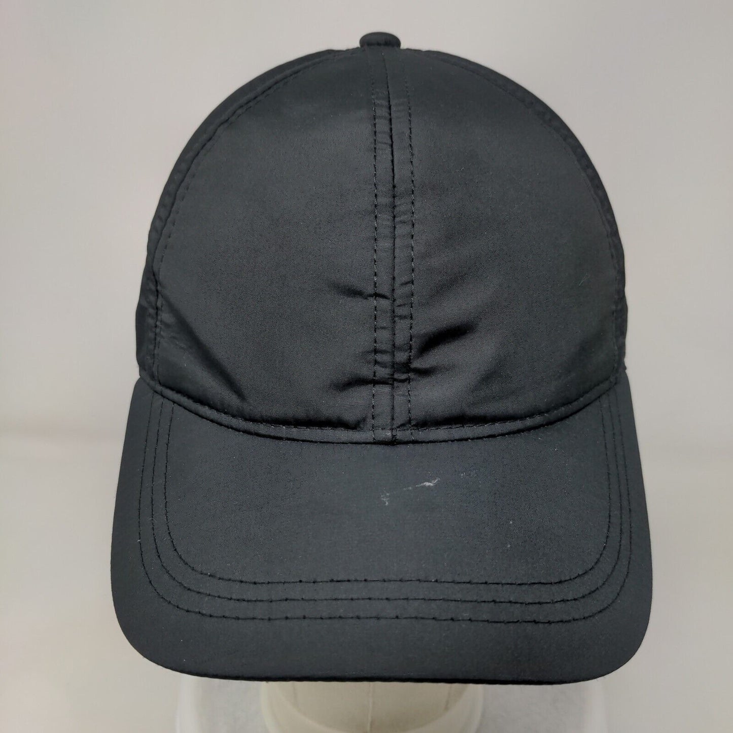 Unbranded Strapback Hat Black One Size Adjustable Vented Holes 6 Panel Blank