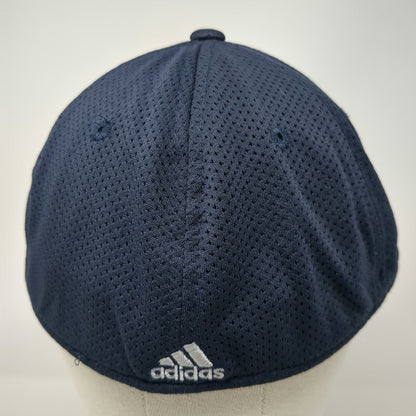 Adidas Baseball Cap Blue XL Mesh Embroidered Stretch Fit Performance Hat