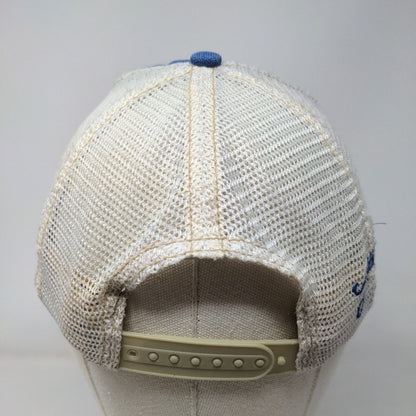 Judith March Patchwork Texas Trucker Hat Blue One Size Distressed Mesh Back