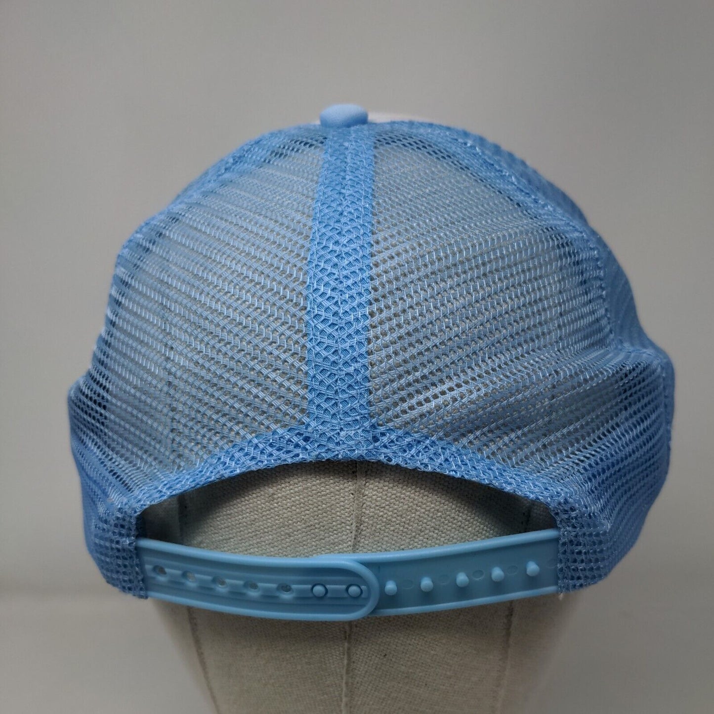 All Smiles Snapback Trucker Hat Blue OSFM Adjustable Mesh Back Rope Polyester