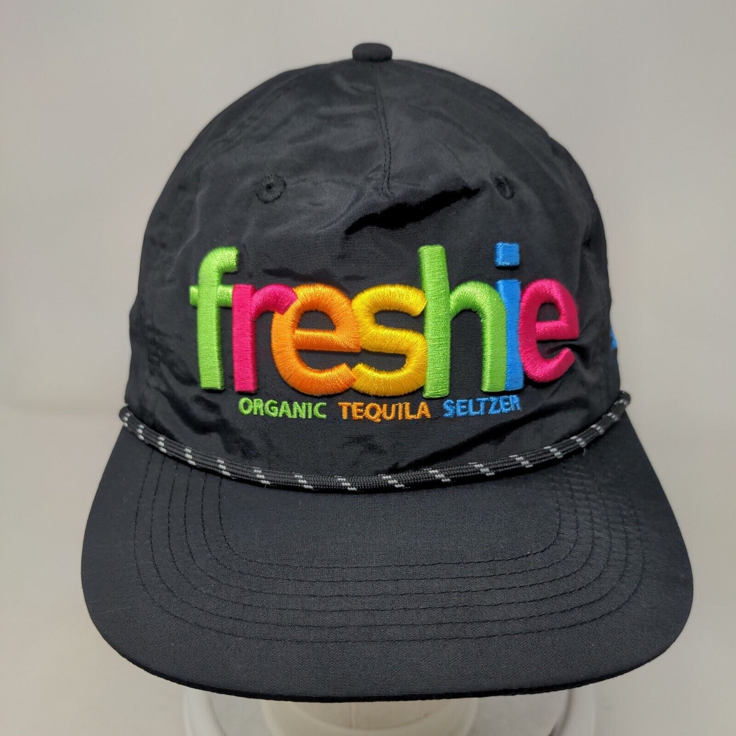 Freshie Organic Tequila Seltzer Snapback Rope Hat Black One Size