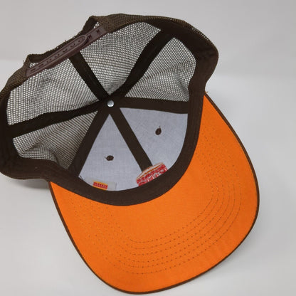 Burger King Snapback Trucker Hat Brown OS Adjustable Embroidered Mesh Back