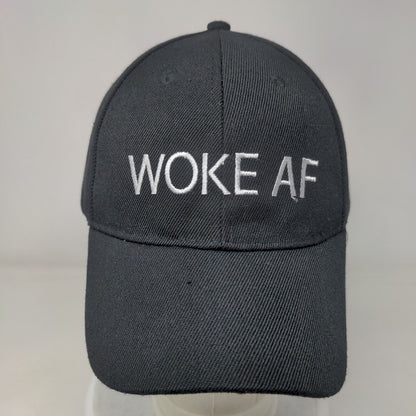 Woke AF Strapback Hat Black One Size Embroidered Charlotte Russe