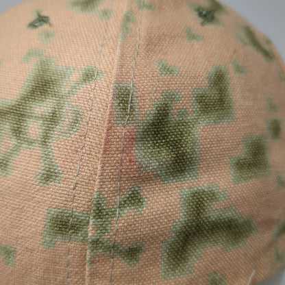 Stussy Snapback Orange One Size Digital Camo Skull Logo Canvas Hat 6 Panel