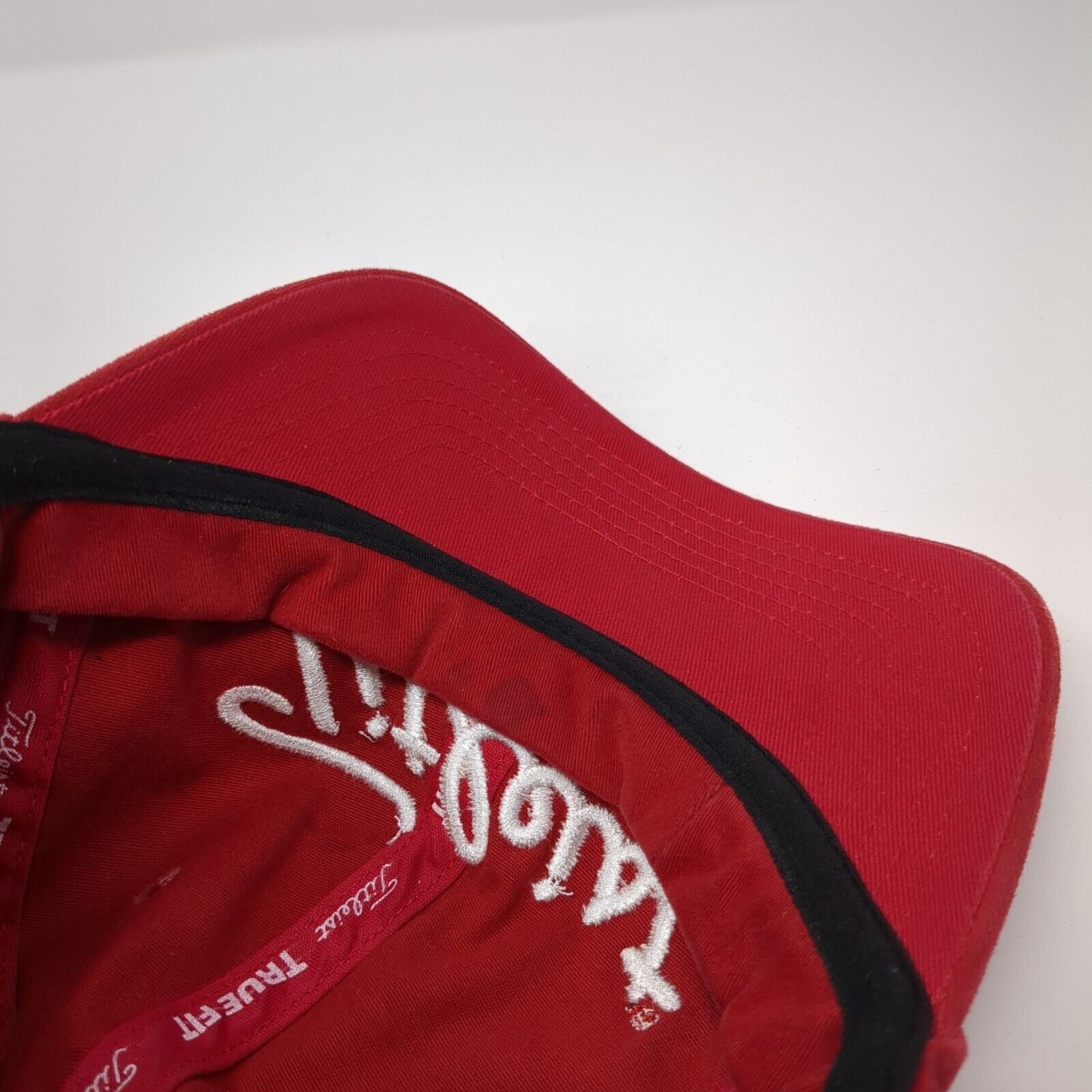 Titleist Fitted Baseball Cap Red OS True Fit Lightweight Embroidered 6 Panel