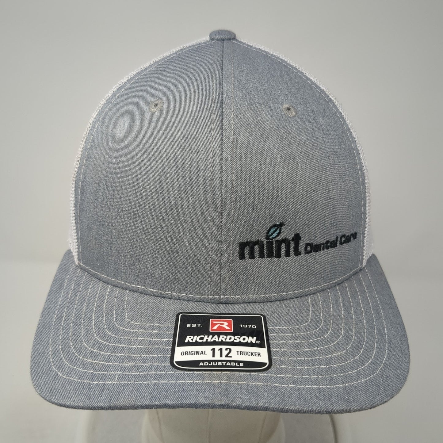 Mint Dental Care Snapback Trucker Hat Gray OS Adjustable Mesh Back Richardson