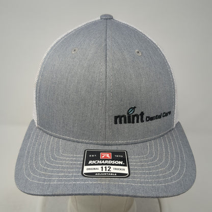 Mint Dental Care Snapback Trucker Hat Gray OS Adjustable Mesh Back Richardson