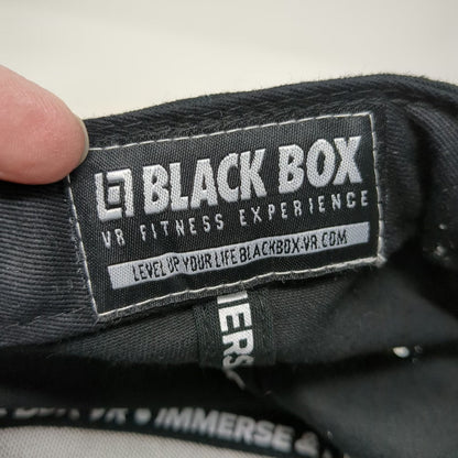 Black Box 5 Panel Black Hat One Size VR Fitness Experience Flat Brim Snapback