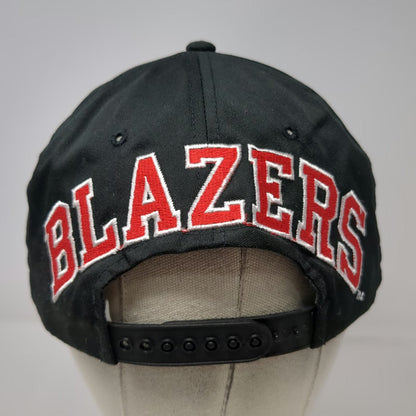 Portland Trail Blazers NBA Black One Size Snapback Hat Big Back Logo Green Brim