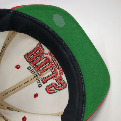 Mitchell & Ness Chicago Bulls NBA Snapback Hat White Red One Size Green Bottom