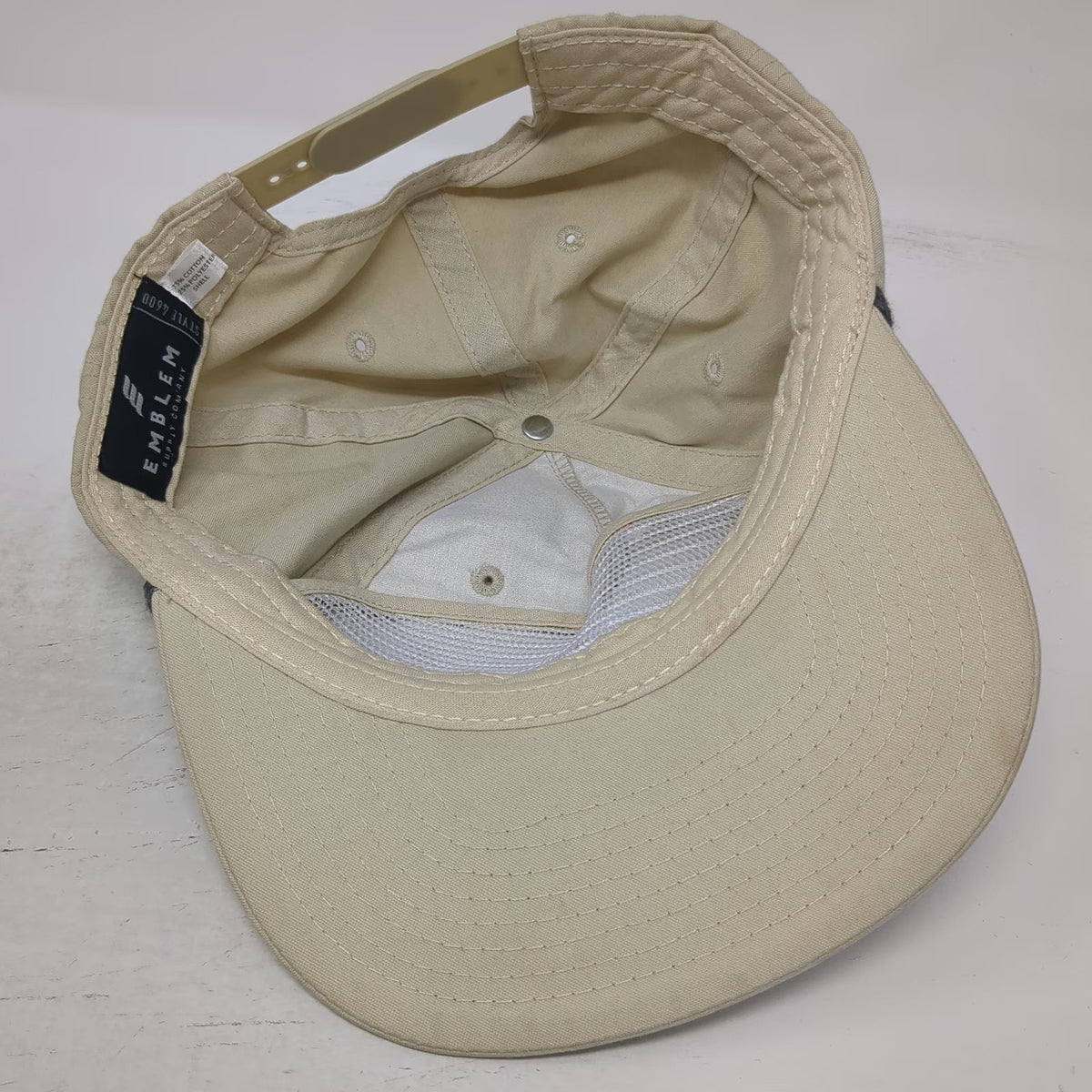 Emblem 5 Panel Beige One Size Hat Simmzy's California VW Bus Beach Eats Snapback