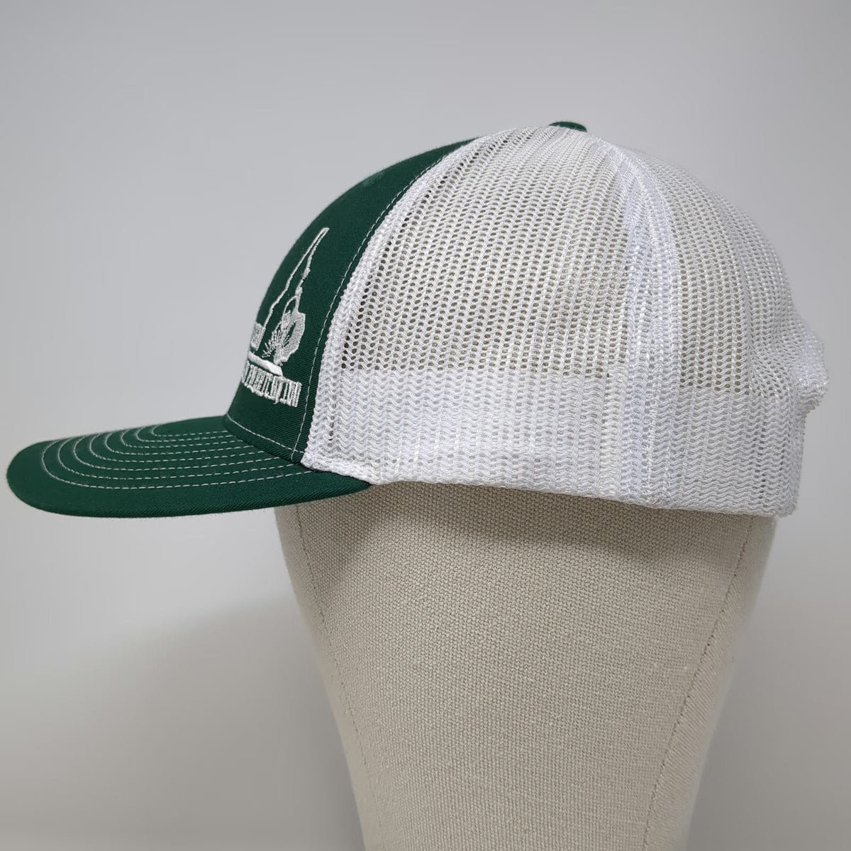 Richardson Trucker Hat Green White One Size Western Idaho Fabrication Snapback