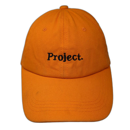 Orange Black Baseball Cap One Size Project 90s Embroidered Slideback Cotton Hat
