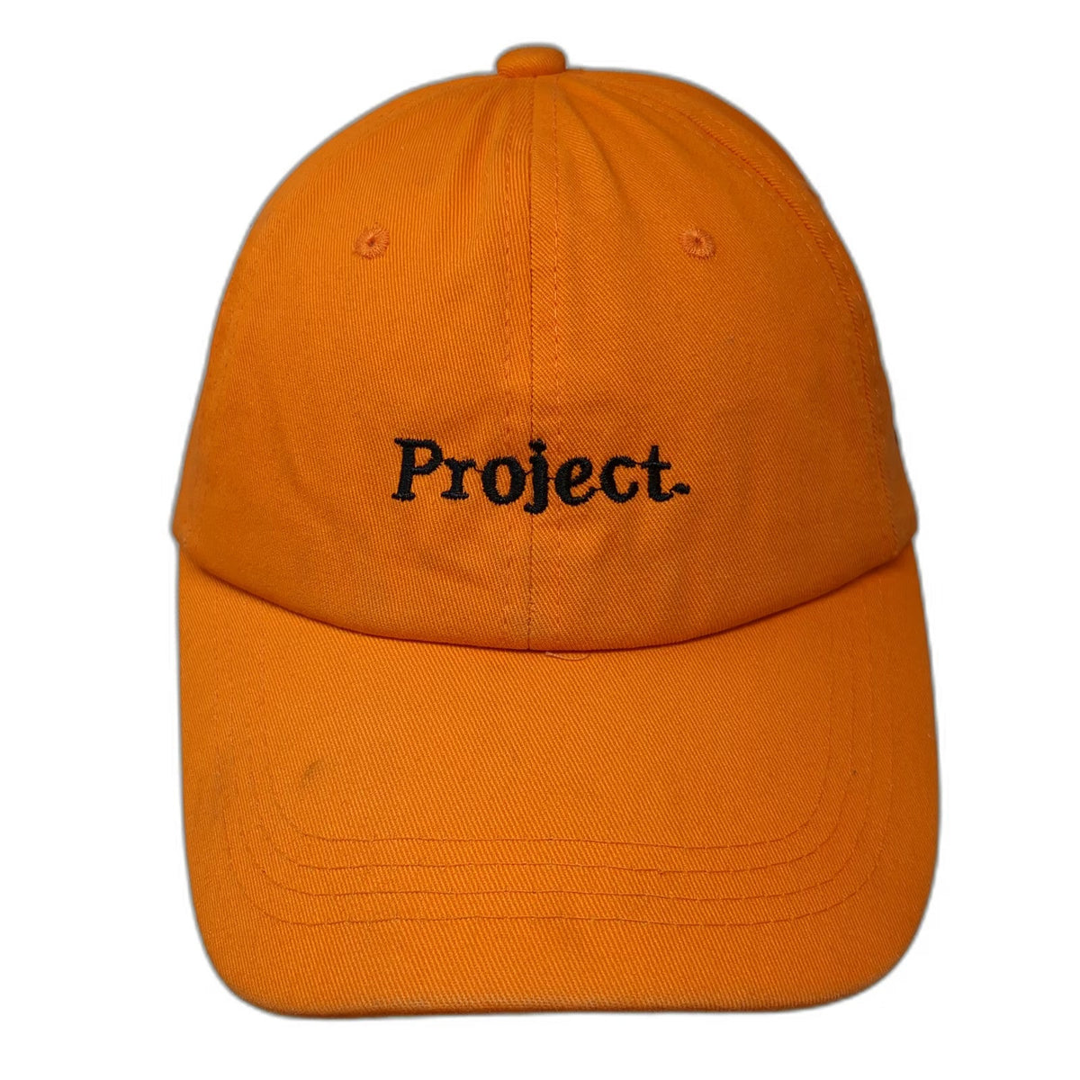 Orange Black Baseball Cap One Size Project 90s Embroidered Slideback Cotton Hat