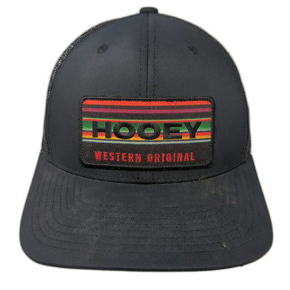 Hooey Trucker Hat Black One Size Western Original Multi Color Patch Snapback