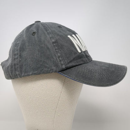 The Nash Collection Gray White Blue OSFM Baseball Cap NASH Logo Slideback Hat
