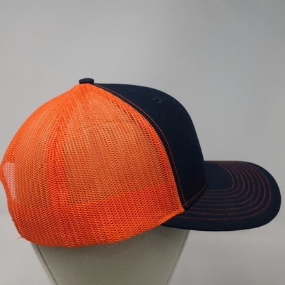 Richardson Trucker Hat Blue Orange One Size Mesh Snapback Split Mountain Supply