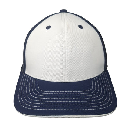 Pacific Headwear Fitted Trucker Hat Blue 6 7/8-7 3/8 Mesh Back 6 Panel Blank