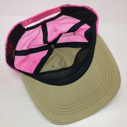 Von Dutch Trucker Hat Beige Pink One Size Mesh Snapback Patch Logo