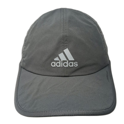Adidas Baseball Cap Gray One Size Strapback Aeroready Performance Running Hat