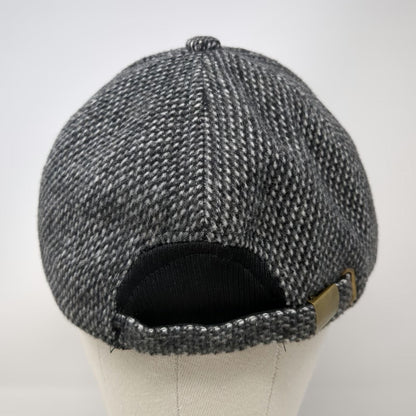Ediko Baseball Cap Gray One Size Ear Flaps Tweed Textured Strapback Winter Hat