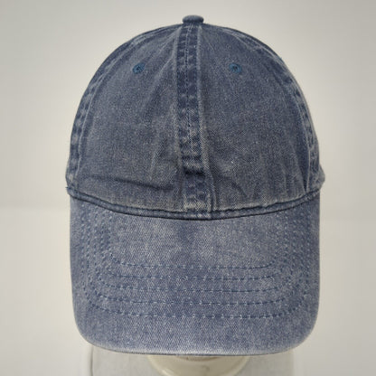 Unbranded Strapback Hat Blue One Size Adjustable Vented Holes Denim Blank