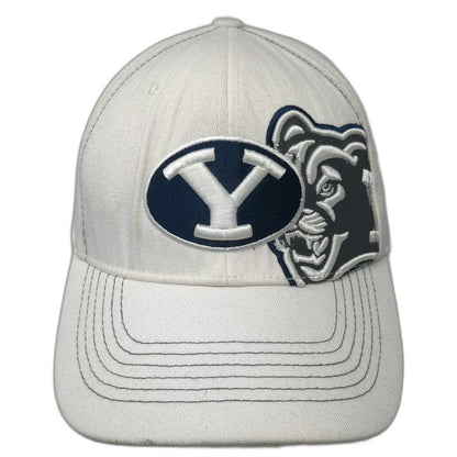 BYU Cougars NCAA Top of the World White M Baseball Cap Stretch Fit One-Fit Hat