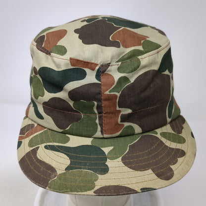 Army Cap Green Camo Vintage Duck Hunter Pattern Hat Flat Top Fitted Hunting