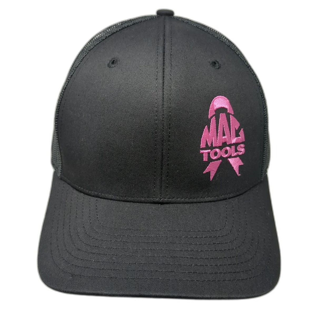 Richardson Trucker Hat Black One Size Mac Tools Pink Ribbon Mesh Snapback
