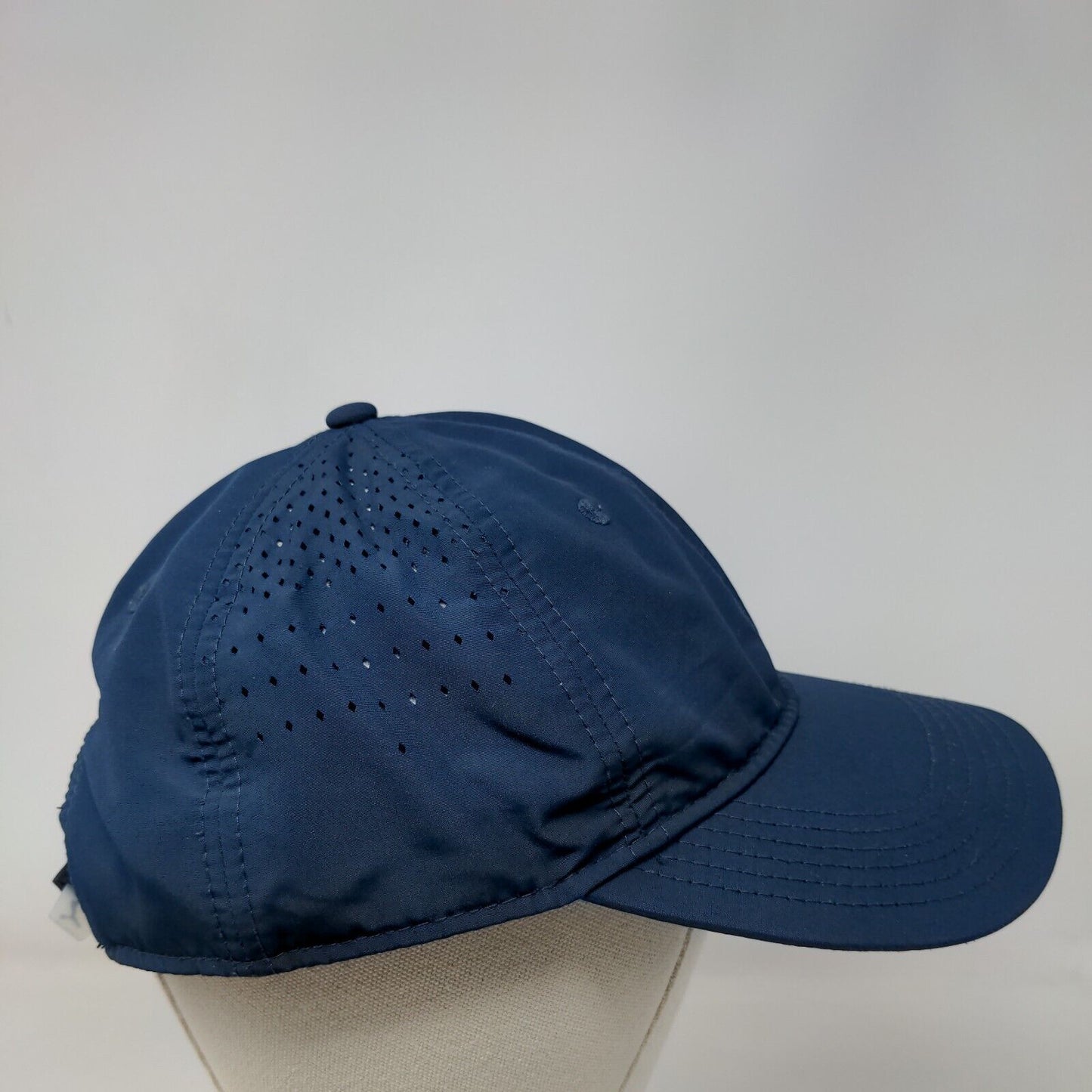 Puma Strapback Hat Blue One Size Adjustable Laser Cut Solid 6 Panel