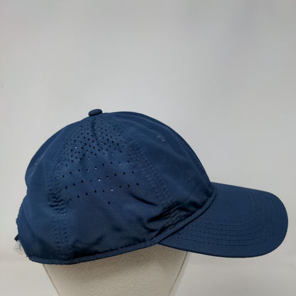 Puma Strapback Hat Blue One Size Adjustable Laser Cut Solid 6 Panel