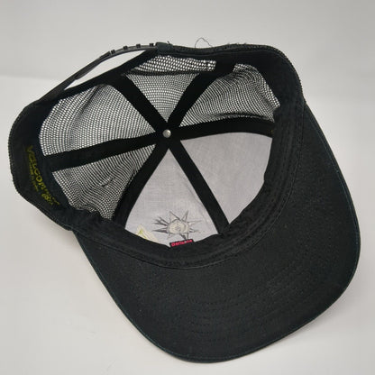 Volcom Measure Snapback Trucker Hat Black One Size Adjustable Mesh Back 6 Panel