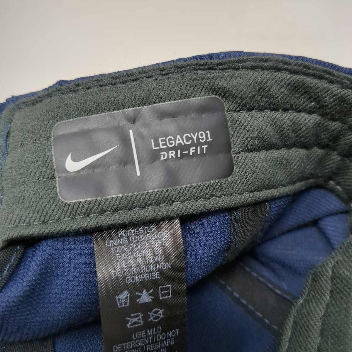 Nike Baseball Cap Blue One Size Legacy 91 Dri-Fit Strapback Swoosh Moisture Hat