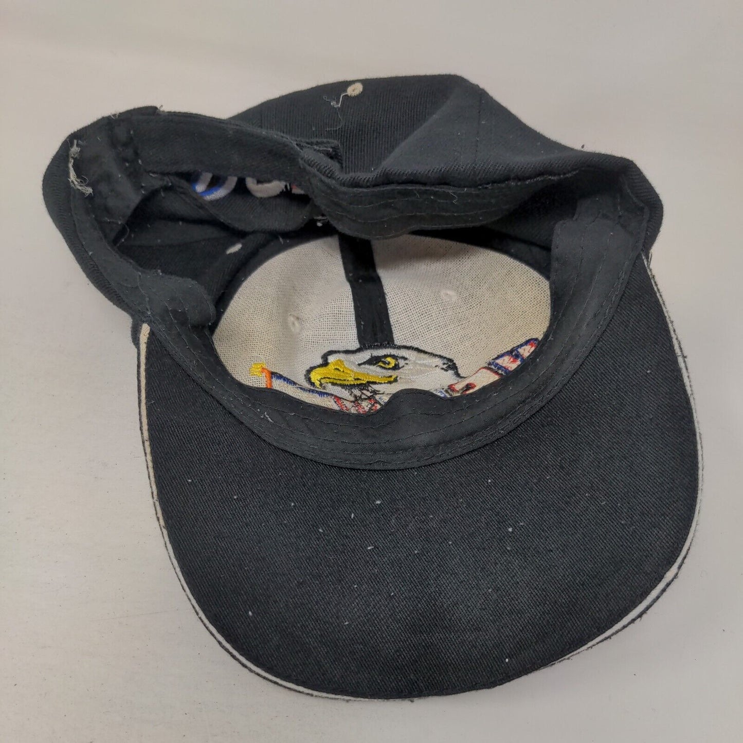 VFW USA Eagle Strapback Hat Black One Size Embroidered Vent Holes